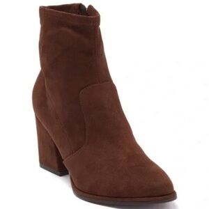 Marc Fisher Leave Brown Suede Heel Ankle Zip Booties Boots Size 11